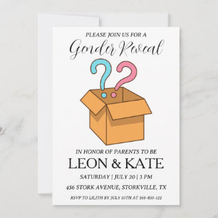 el género rosa y azul moderno revela invitaciones