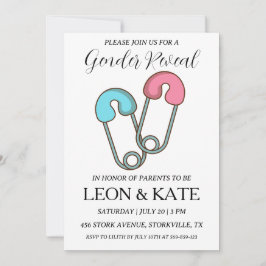 el género rosa y azul moderno revela invitaciones