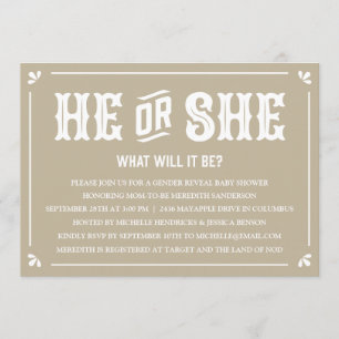 El género vintage revela la invitación de Baby Sho