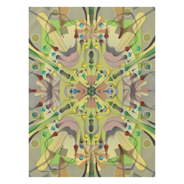 El geo 52x70 del extracto del mantel del algodón (Anverso)