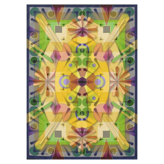 El geo 60x84 del extracto del mantel del algodón (Anverso)