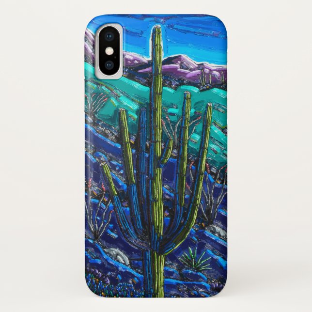 El gigante Saguaro iPhone 10 Funda (Reverso)