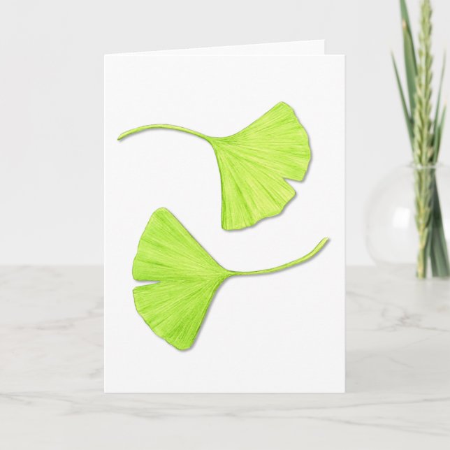 El Ginkgo sale de la tarjeta de nota o de la (Anverso)