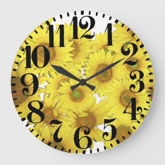 El girasol florece el reloj de pared grande del (Anverso)
