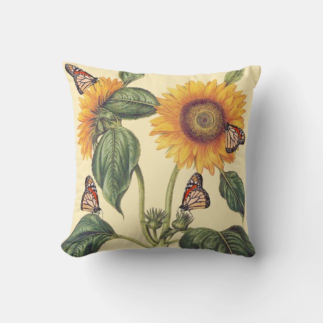 El girasol florece la almohada floral de la (Anverso)