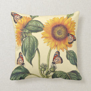 El girasol florece la almohada floral de la