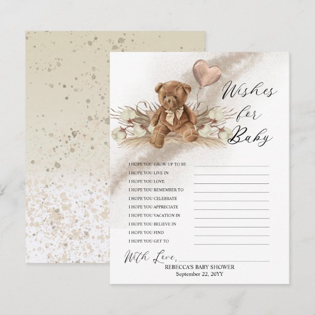 El globo de oseo de Teddy quiere una partida para  (Anverso / Reverso)