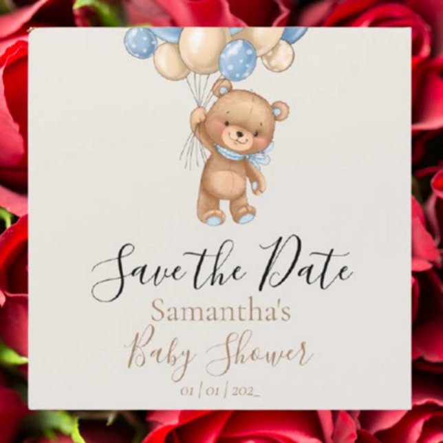 El globo de Oso Teddy Baby Shower Brown Save the D (Celebrate your little one with our adorable teddy bear balloon brown baby shower save the date)