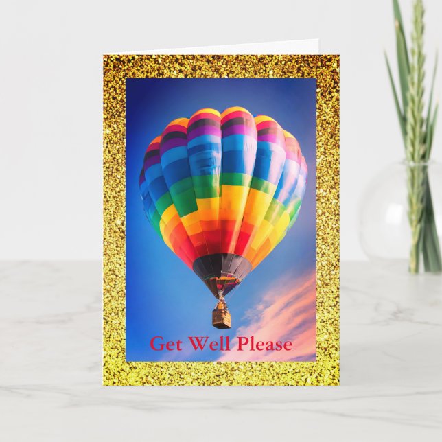 El globo se pone bien, tarjeta de 5" x 7" plegable (Anverso)