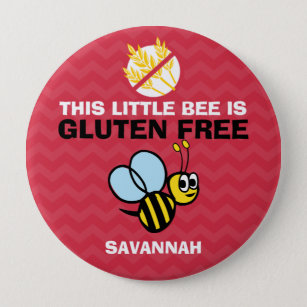 El gluten libre manosea el botón rojo de la abeja