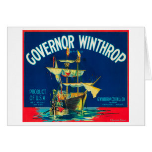 El gobernador Winthrop Apple etiqueta (rojo) -