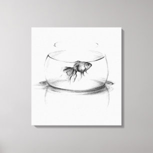 El Goldfish en un arte del lápiz del cuenco