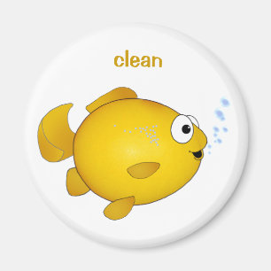 El Goldfish feliz, "limpia" el imán del lavaplato