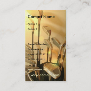 El golf plancha la tarjeta de visita