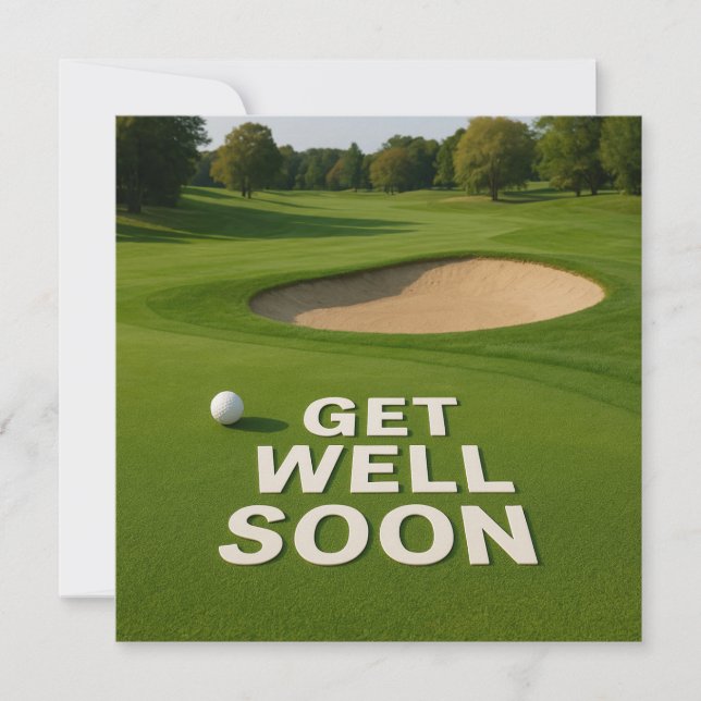 El golf se pondrá bien pronto texto cerca del bunk (Anverso)