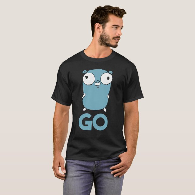 El Gopher de Golang VA camiseta Lang que programa (Anverso completo)