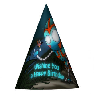 El gorra de la fiesta de cumpleaños del robot y de