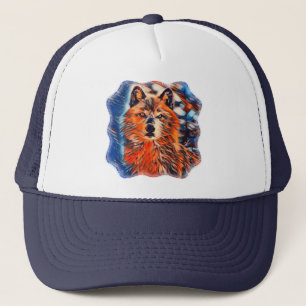 El gorra del camionero de la fauna de los lobos