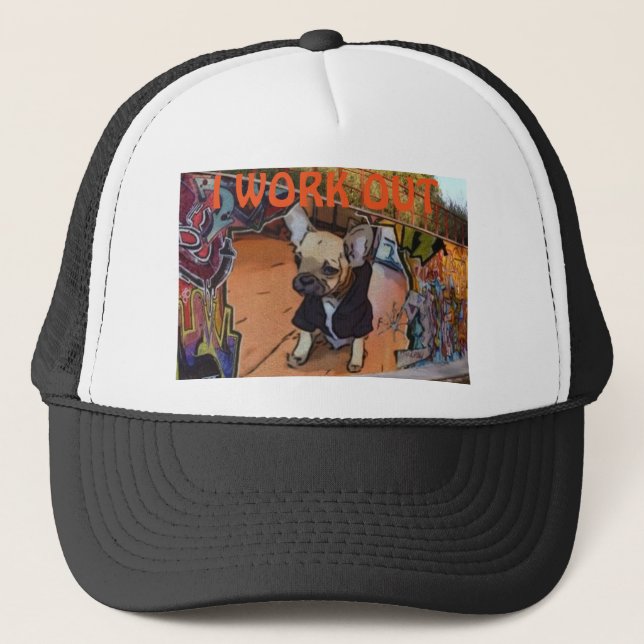 El gorra del camionero del bulldog francés (Anverso)