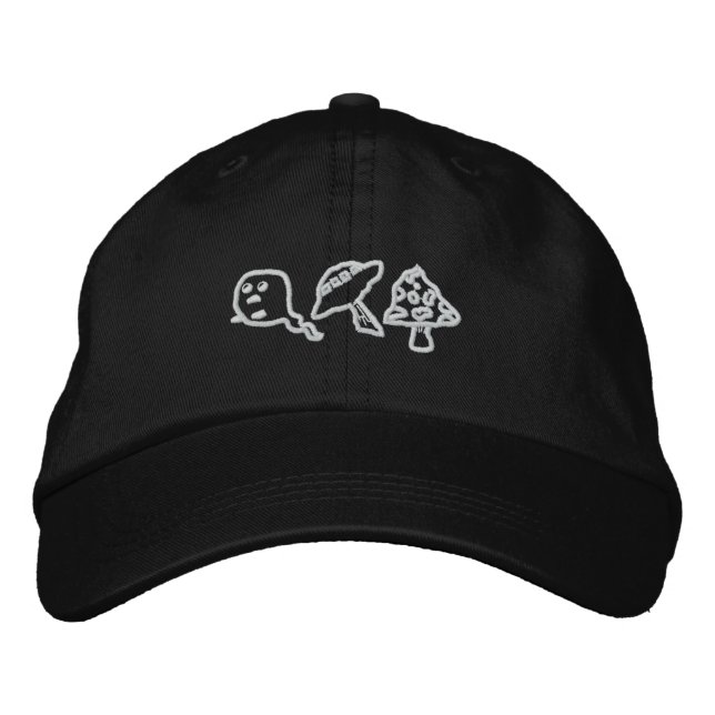 El gorra Ghosts Ufos & Mushrooms. (Anverso)