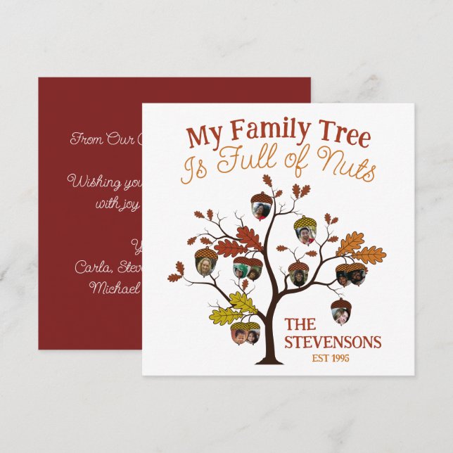 El gracioso árbol de la familia de fotos de otoño  (Anverso / Reverso)