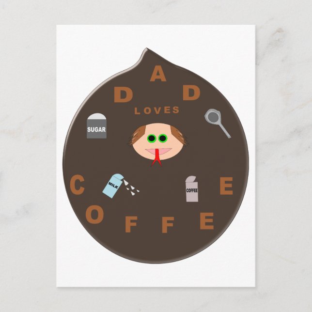 El gracioso monstruo de papá ama la postal del caf (Anverso)