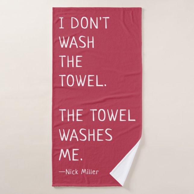 El gracioso Nick Miller dice que no lavo la toalla (Toalla de baño)