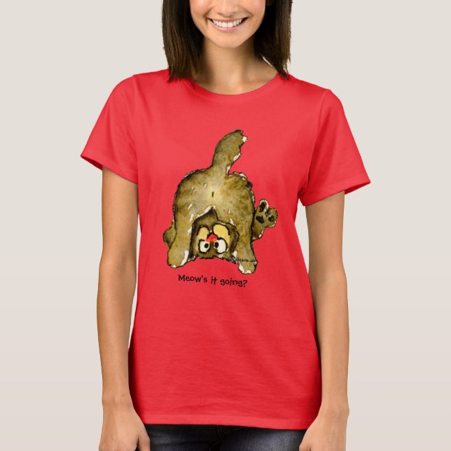 ¿El gracioso Personalizado Cat Meow se va? Playera (Anverso)