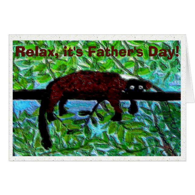 El gracioso rojo Lemur Dad (Anverso (Horizontal))