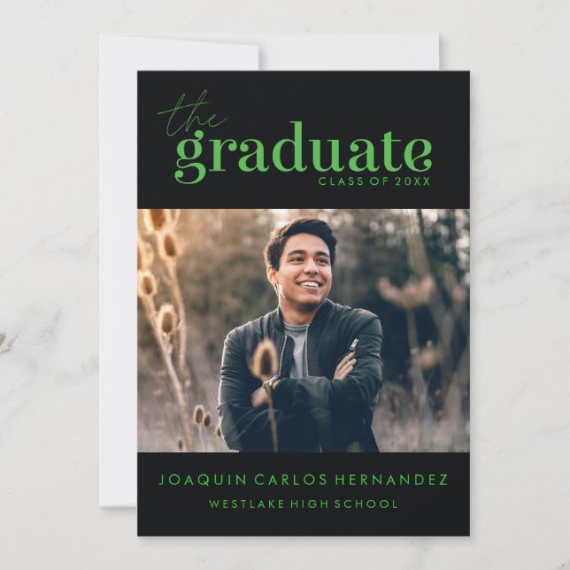 EL GRADUADO NEGRO | INVITACIÓN DE GRADUACIÓN DE FO (Anverso)