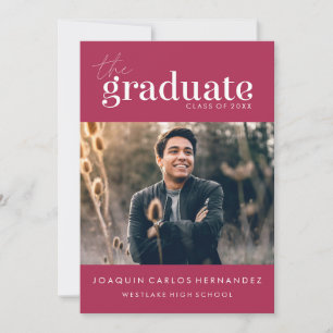 EL GRADUADO NEGRO INVITACIÓN DE GRADUACIÓN DE FO