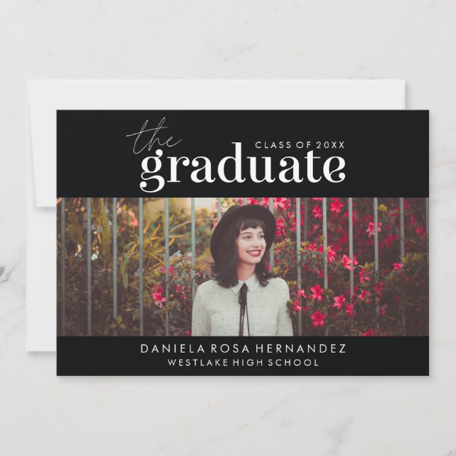 EL GRADUADO NEGRO | INVITACIÓN DE GRADUACIÓN DE FO (Anverso)