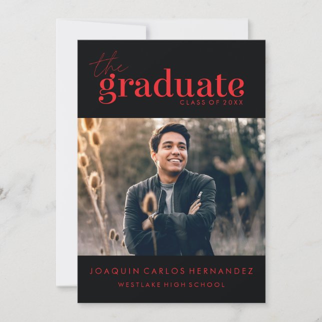EL GRADUADO NEGRO | INVITACIÓN DE GRADUACIÓN DE FO (Anverso)