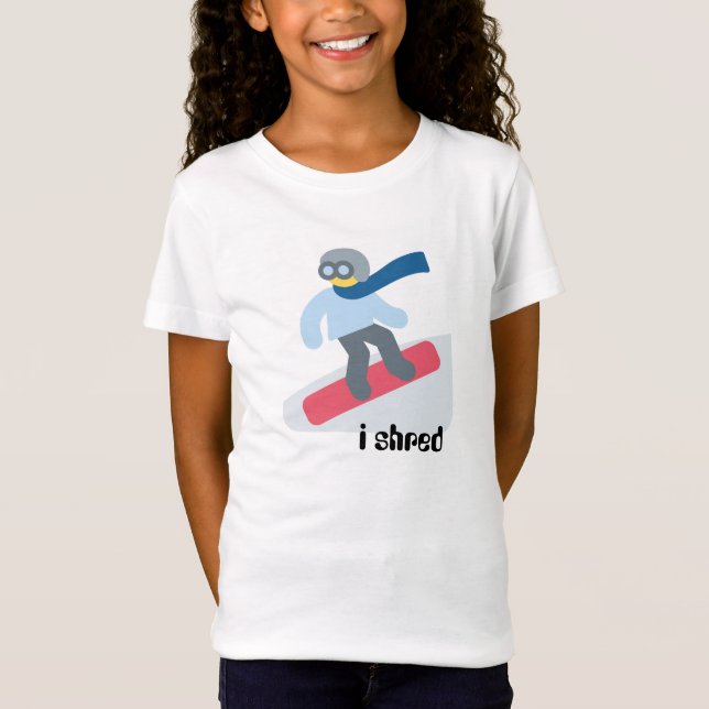 El gráfico de la snowboard embroma la camiseta (Anverso)