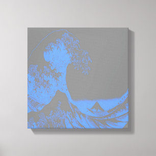 El gran lienzo ondulado azul y gris
