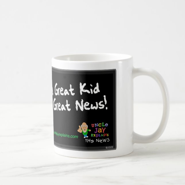 El "gran niño es taza de las grandes noticias" (Derecha)