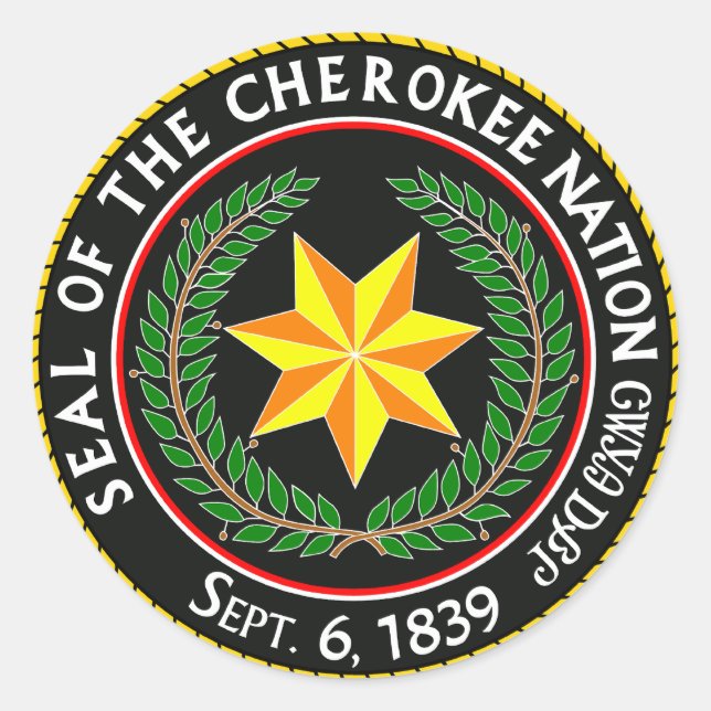 El Gran Sello De La Nación Cherokee De Oklahoma (Anverso)