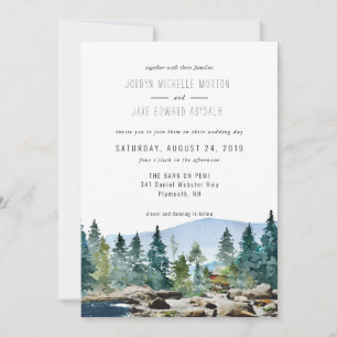 El granero en Pemi   Invitación de boda acuarela