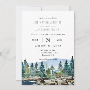 El granero en Pemi   Invitación de boda en acuarel