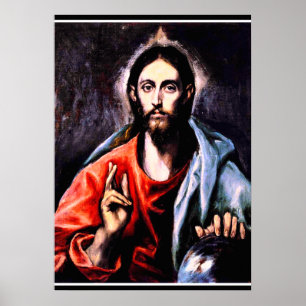 El Greco - Cristo como salvador, retrato de arte f