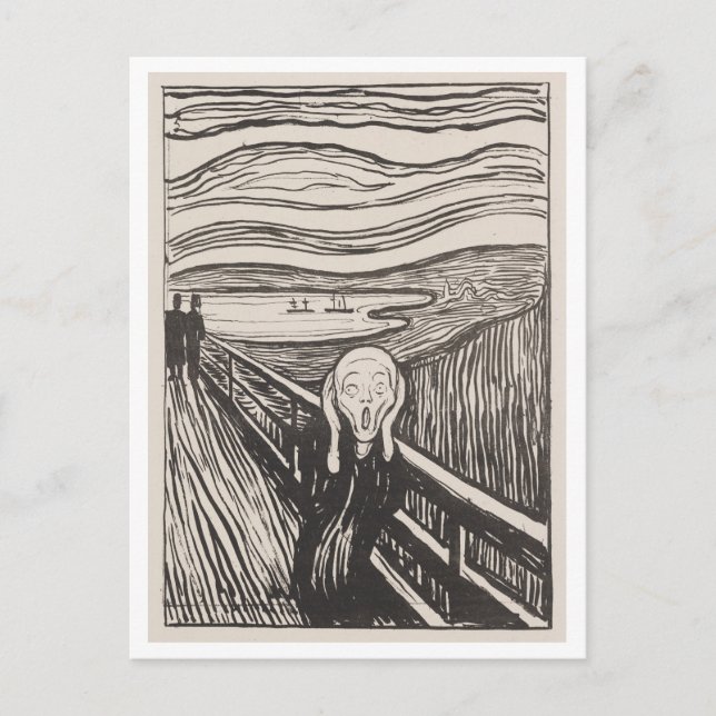 El grito de Edvard Munch, postal de 1895 (Anverso)
