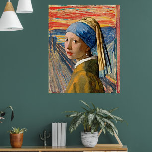 El grito de la niña – Póster del remix surrealista