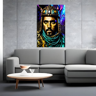 El guerrero con casco Poster de arte de IA
