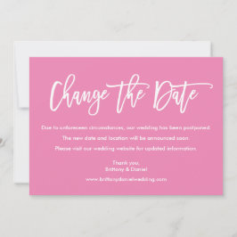 El guión moderno del pincel cambia la tarjeta rosa