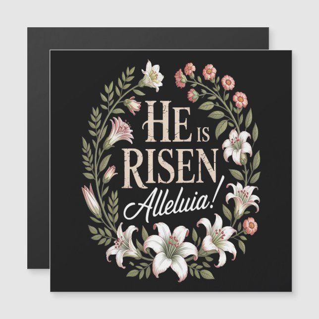 Él ha resucitado Aleluya Floral Pascua cristiana (Anverso/Reverso)