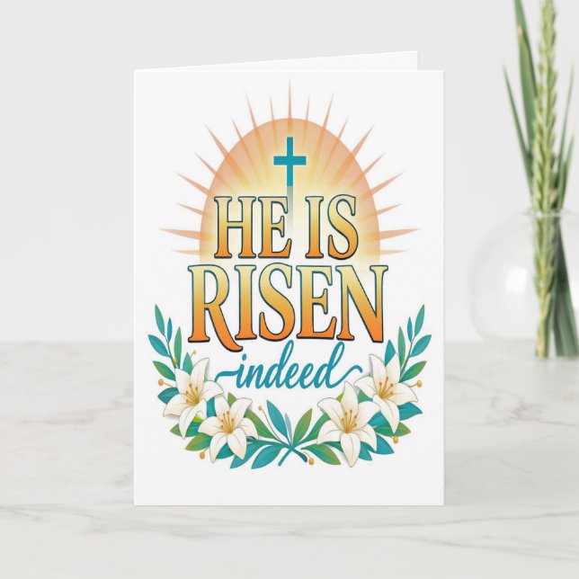 Él ha resucitado de verdad Tarjeta de Pascua (Anverso)
