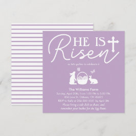 Él ha Resucitado Invitación de Pascua Lavanda Nieb