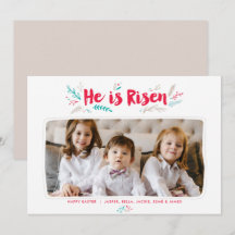 Él ha Resucitado Tarjeta plana de foto de Pascua  