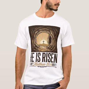 Él ha resucitado Tumba de Pascua Cruz Camiseta cri