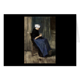 El hacer punto joven de la mujer de Scheveningen